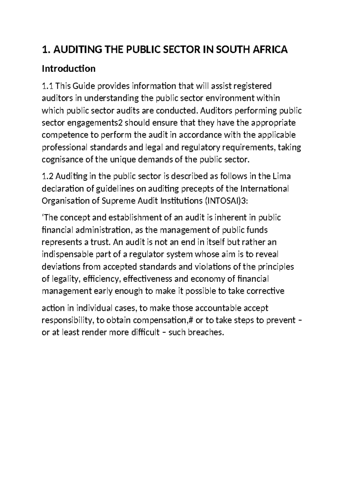 Audit Cycle: Insights into Public Sector Auditing in South Africa - Studocu