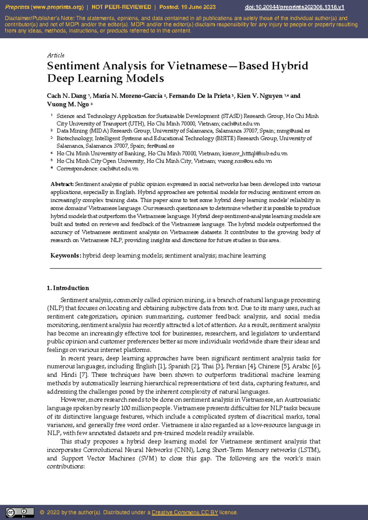 Hybrid Deep Learning Models for Vietnamese Sentiment Analysis 202306 ...