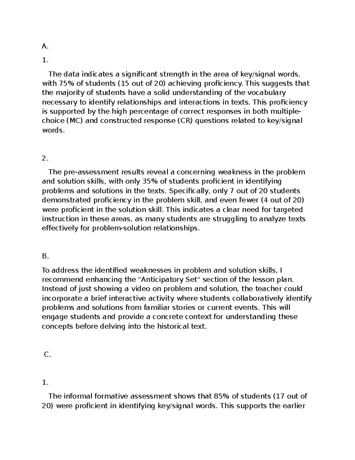 Mansf 8 - Analysis of Student Proficiency in Problem-Solution Skills - Studocu