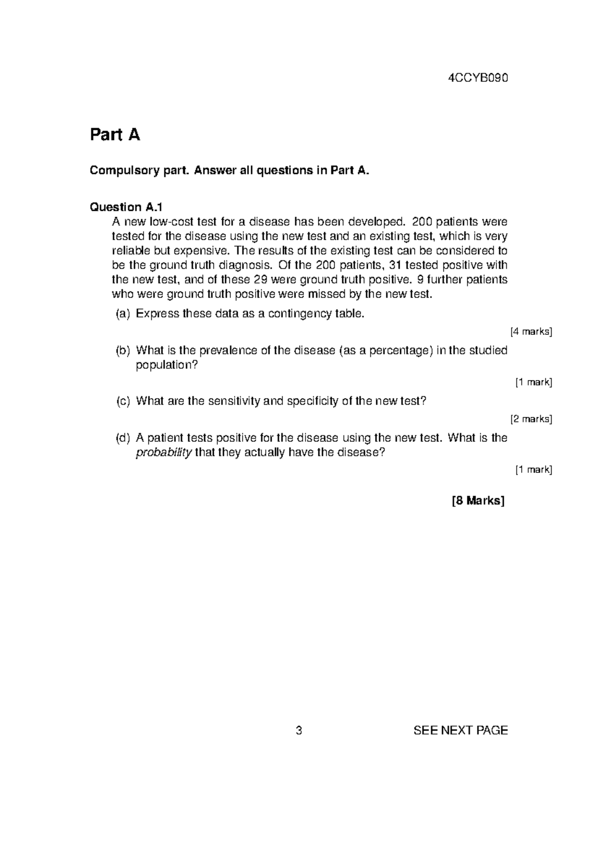 Statistical Analysis Exam Paper (No Solutions) - Studocu