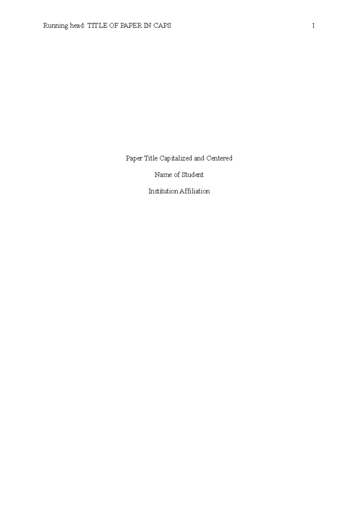 APAtemplate - APA Template for thesis and research - Running head ...