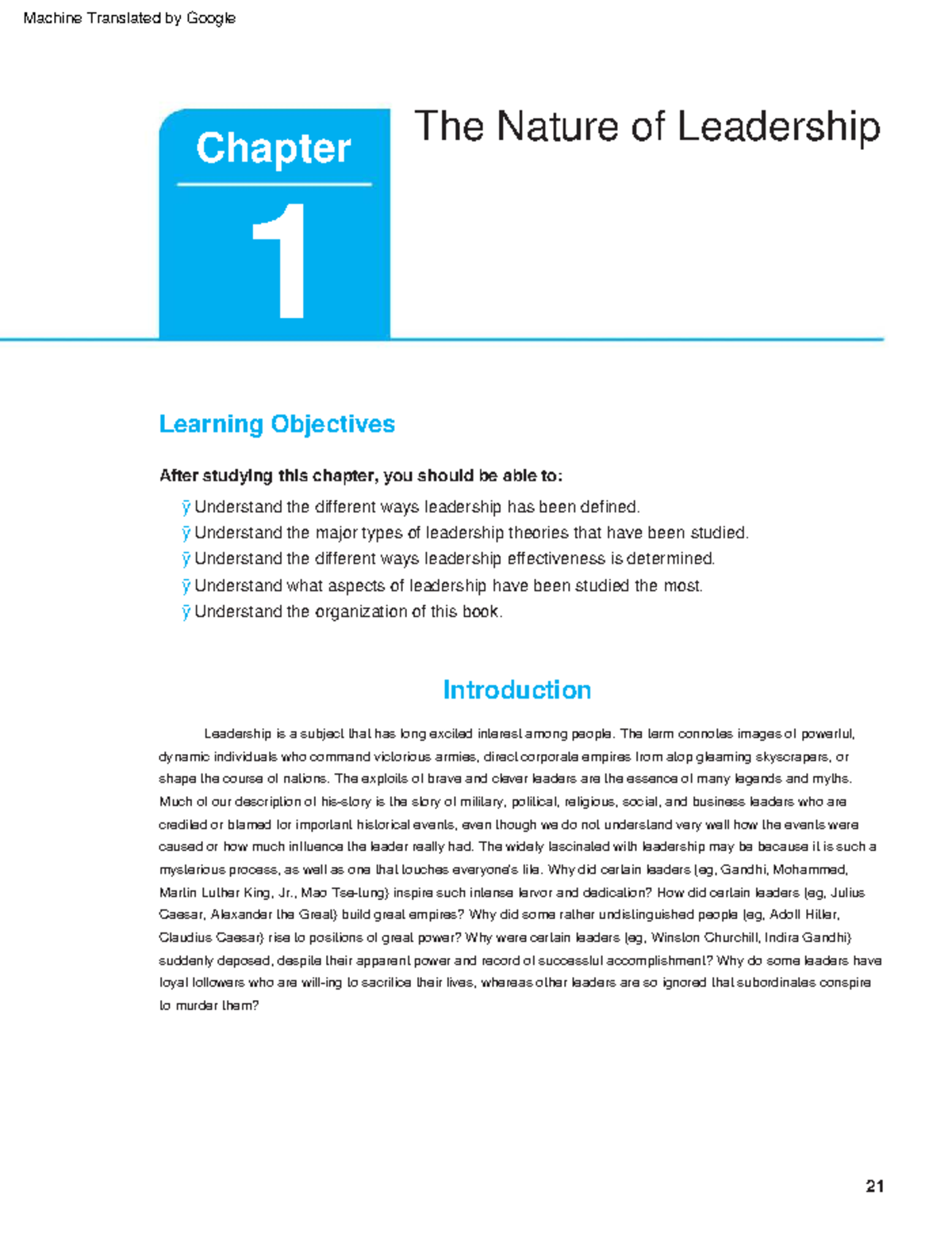 Leadership in Organizations (2019) - Chapter 1: The Nature of ...