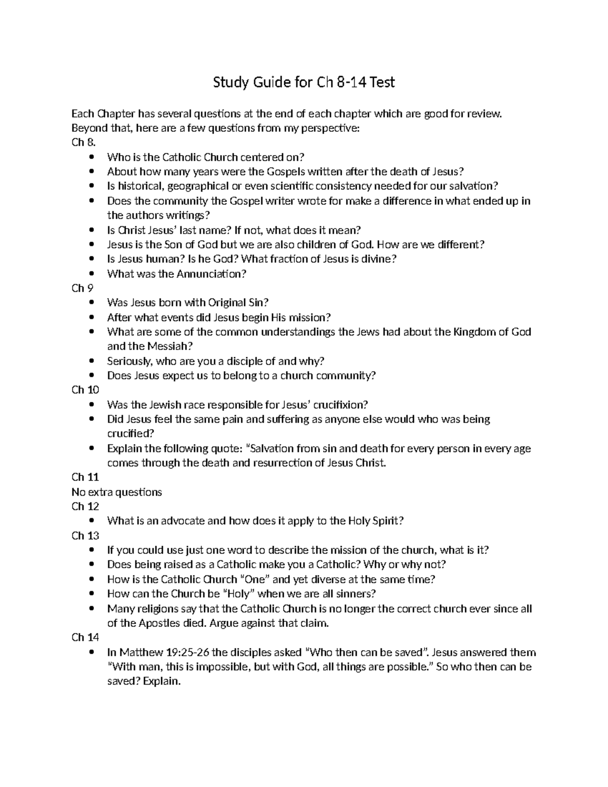 Study Guide for Ch 8-14 Test: Key Questions & Insights - Studocu