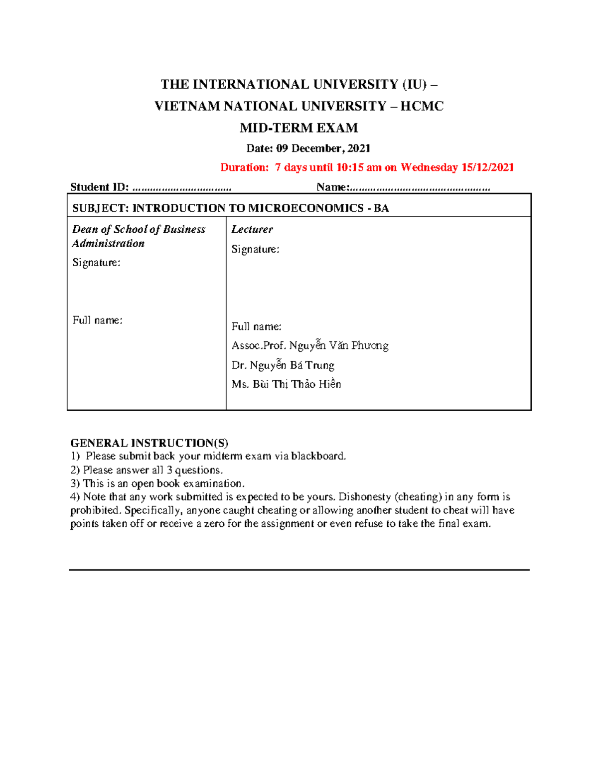 Midterm Exam IN to Microeconomics S1 2021-2022: Questions & Topics ...