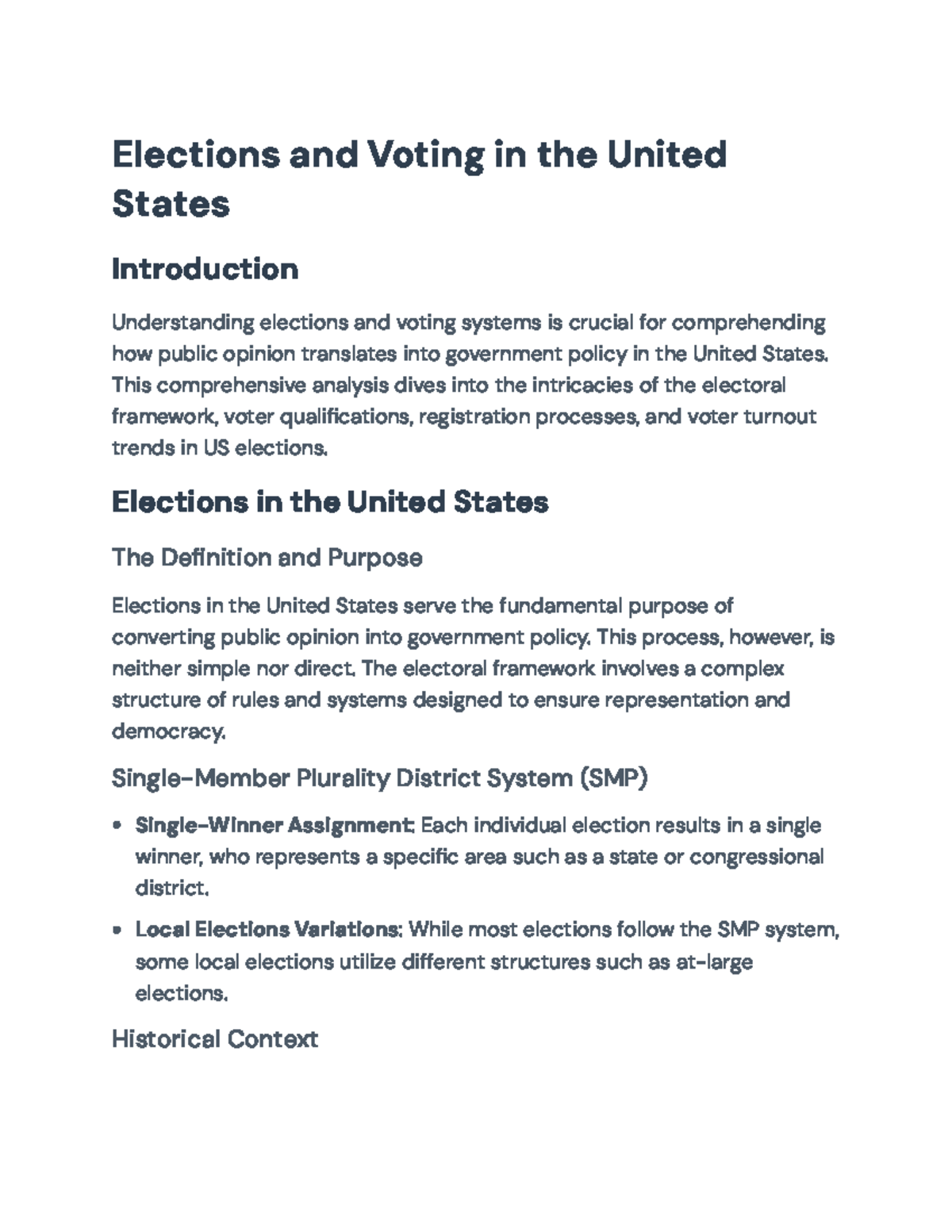 Understanding Elections and Voting in the US - Final Exam Analysis ...