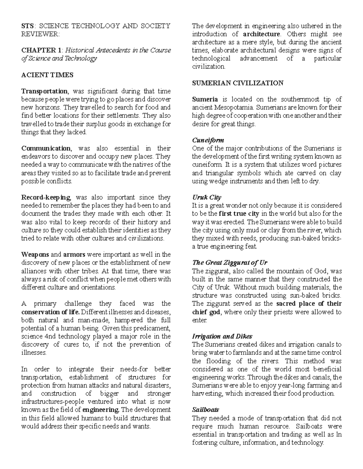STS: SCIENCE TECHNOLOGY AND SOCIETY REVIEWER: CHAPTER 1 OVERVIEW - Studocu