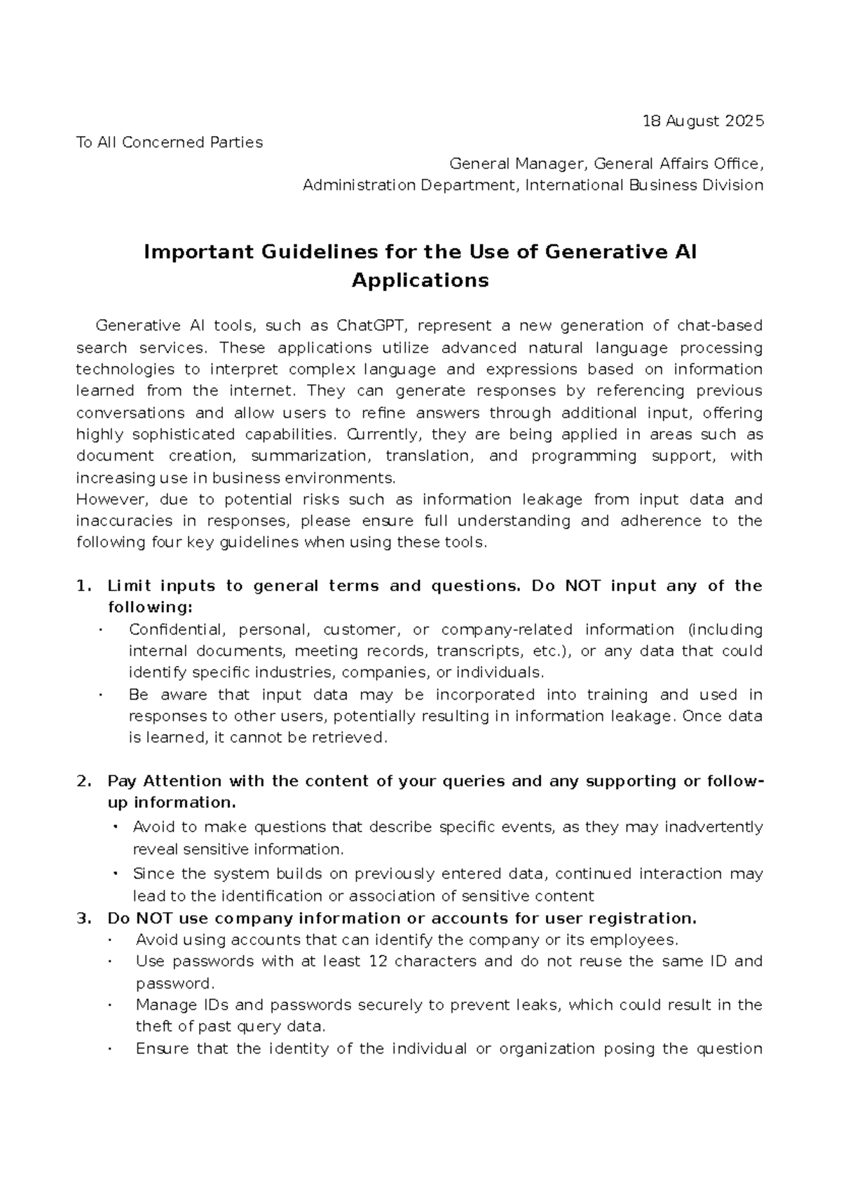 Important Guidelines for Generative AI Applications (GAI 101) - Studocu