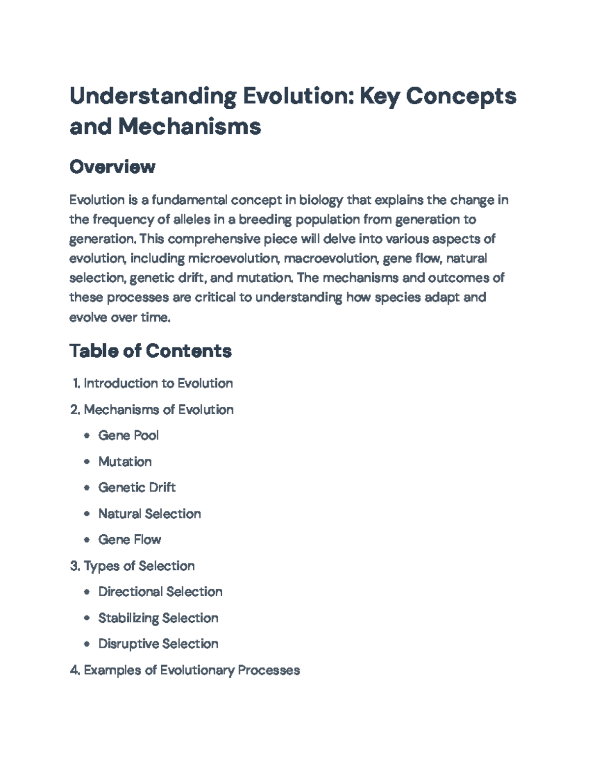 Understanding Evolution: Key Mechanisms and Processes Explained ...