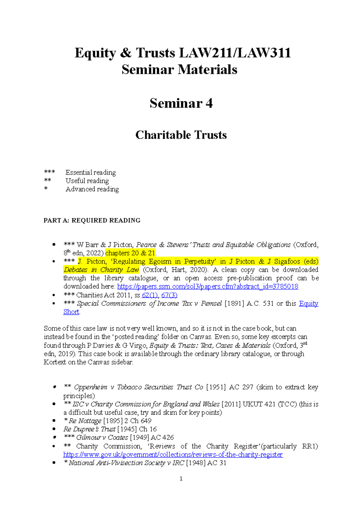 oppenheim v tobacco securities LAW211/LAW Seminar 4: Understanding Charitable Trusts and Their  Implications