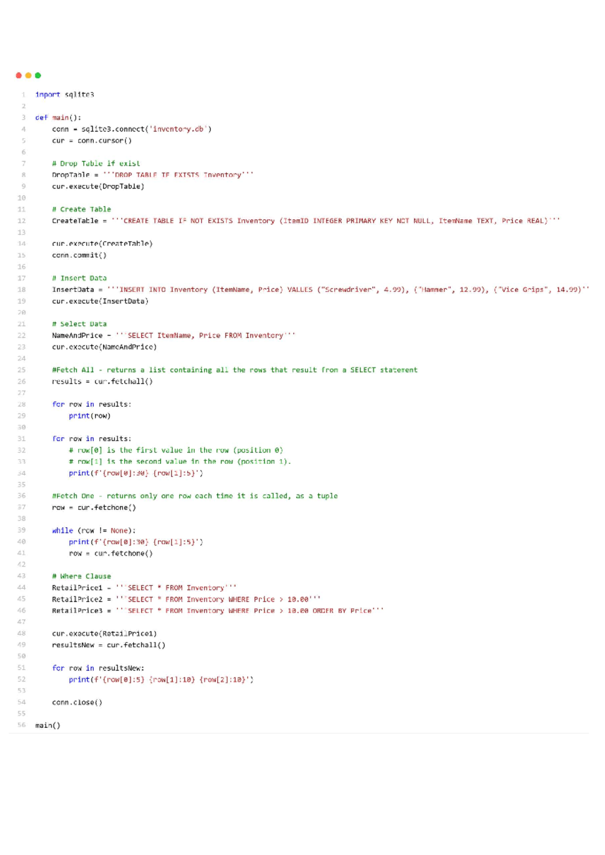 Database Operations in Python: SQLite3 Basics and Examples - Studocu