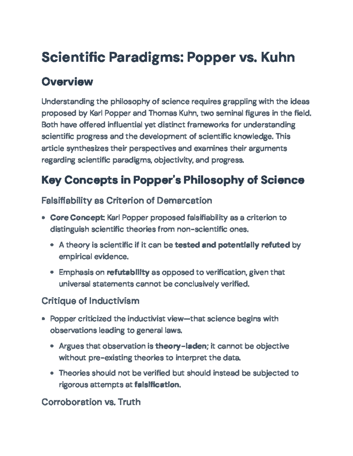 Philosophy of Science: Comparing Popper & Kuhn's Paradigms and Progress ...