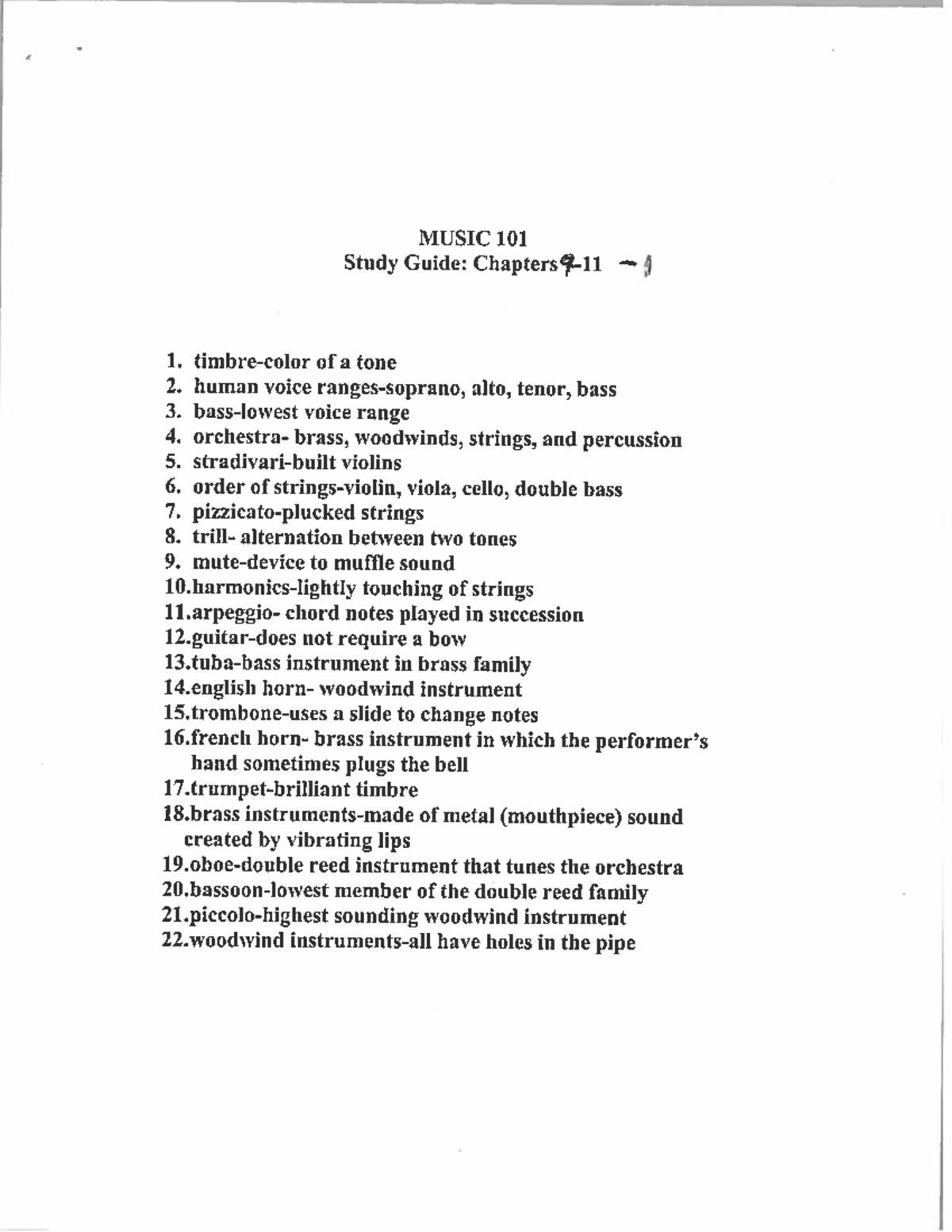 MUSIC 101 Study Guide: Chapters 9-11 Overview and Key Concepts - Studocu