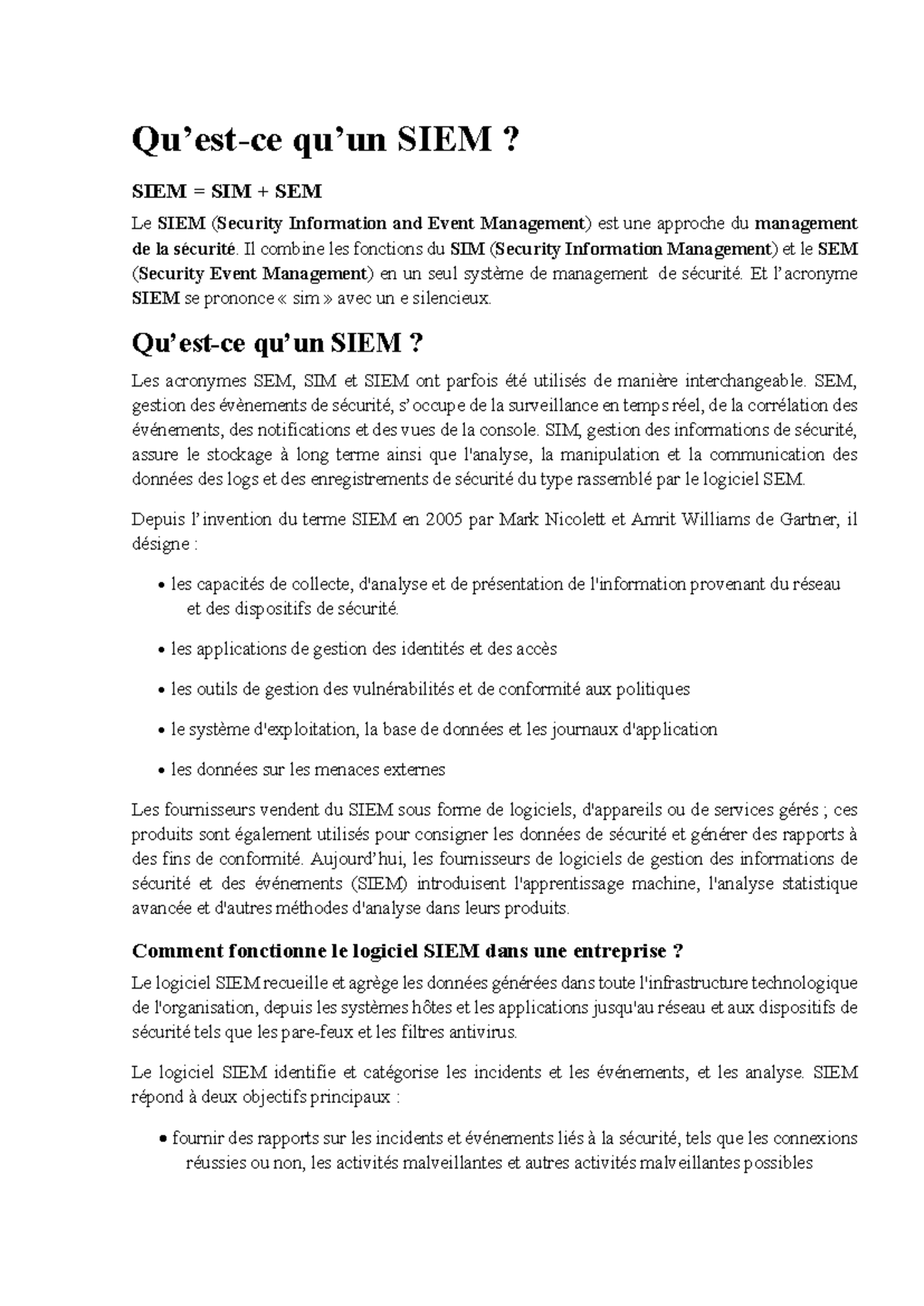 P1 - Chapitre 1 - Appréhender les Systèmes SIEM et leurs Fonctions ...