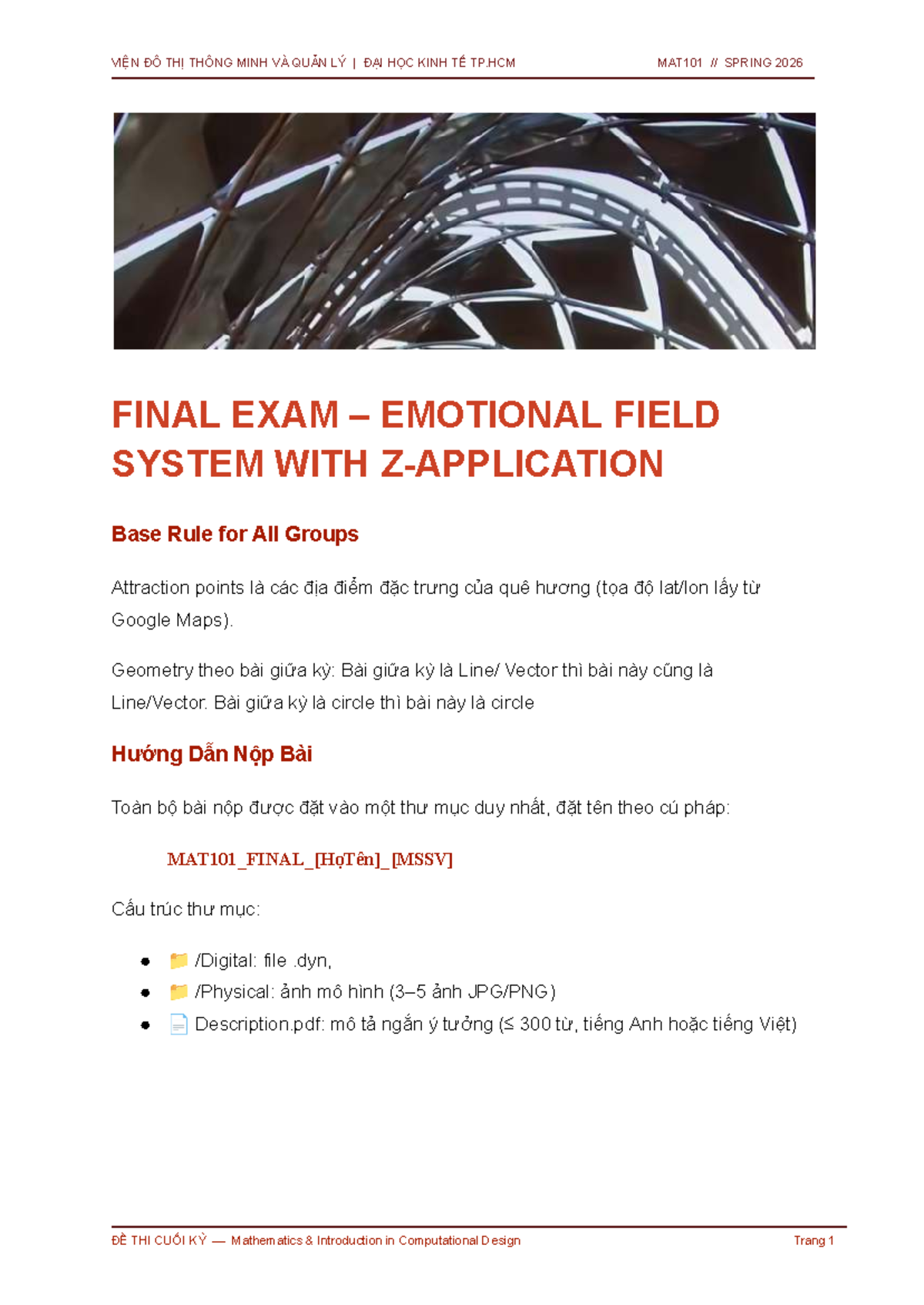 MAT101 SPRING 2026 FINAL EXAM: Mathematics & Computational Design - Studocu