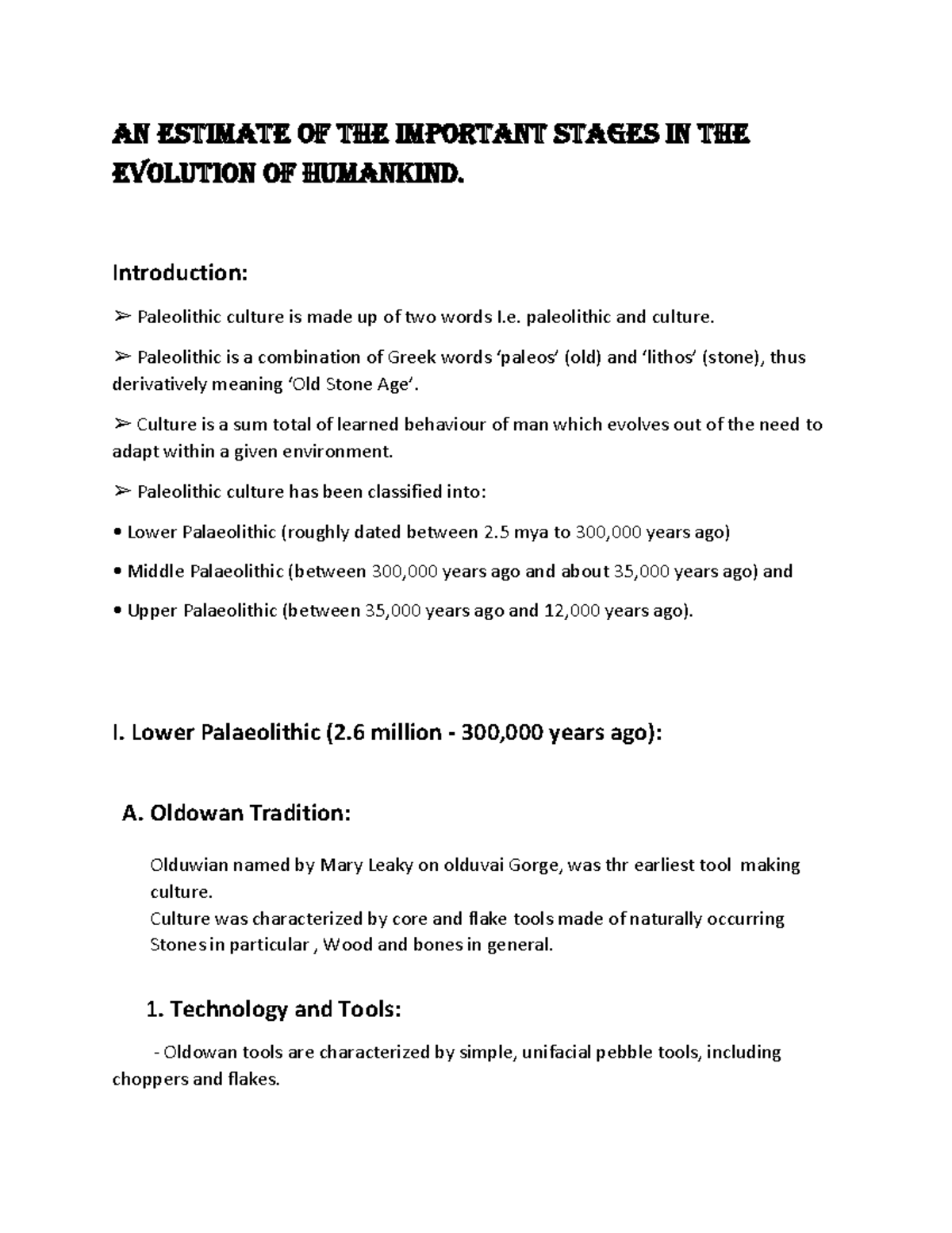 DSC 2 removed - Important stages in the evolution of humankind - AN ...
