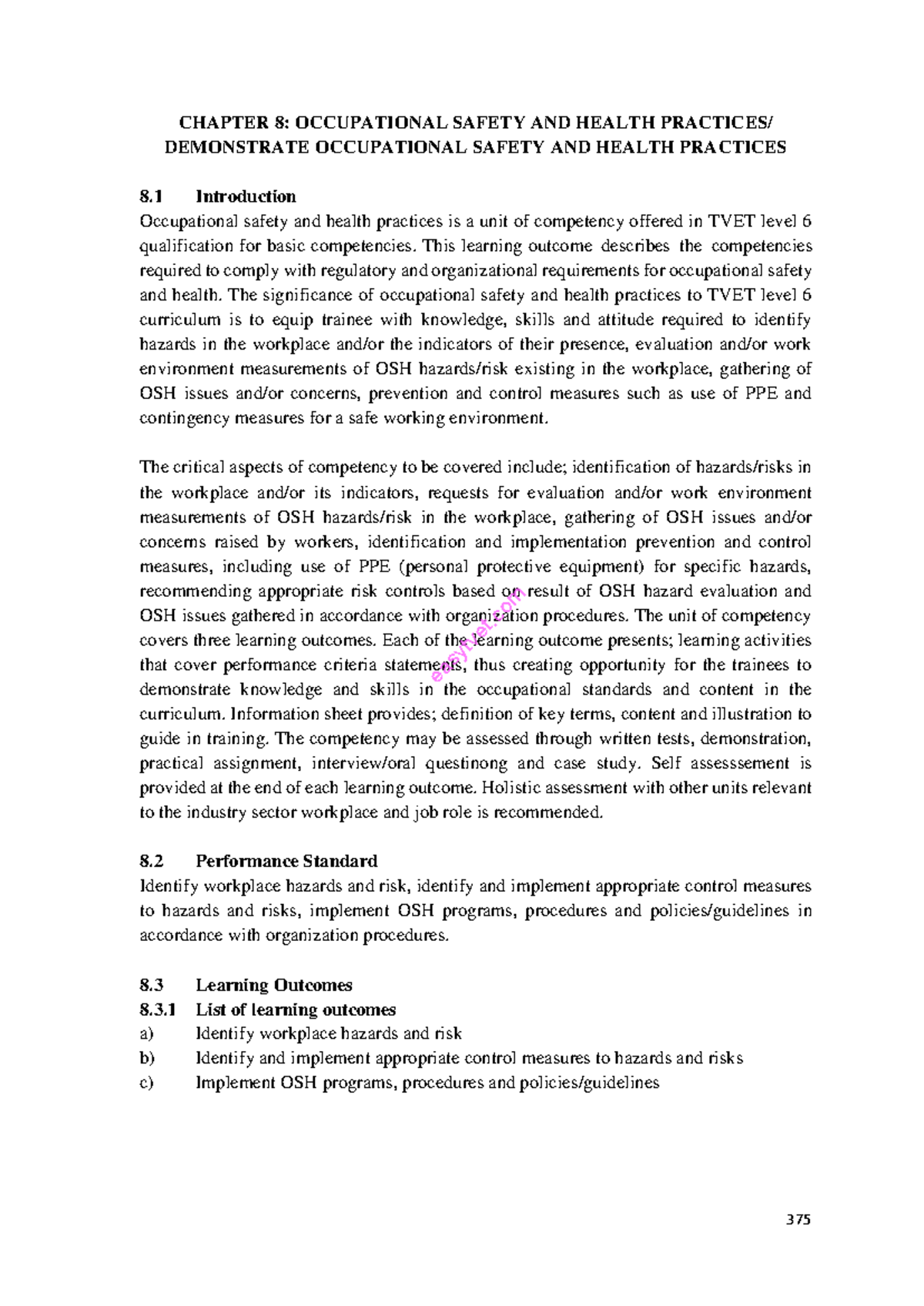 OSH Practices in the Workplace: A TVET Level 6 Overview - Studocu