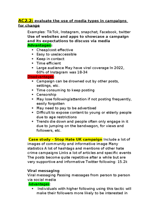 AC2.2 unit 3 class notes - AC2 describe the trial process For top marks ...