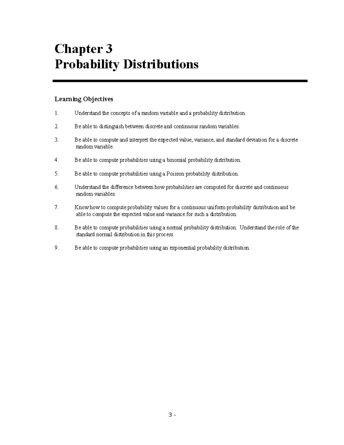 Chapter 3 Solutions - good - Chapter 3 Probability Distributions ...