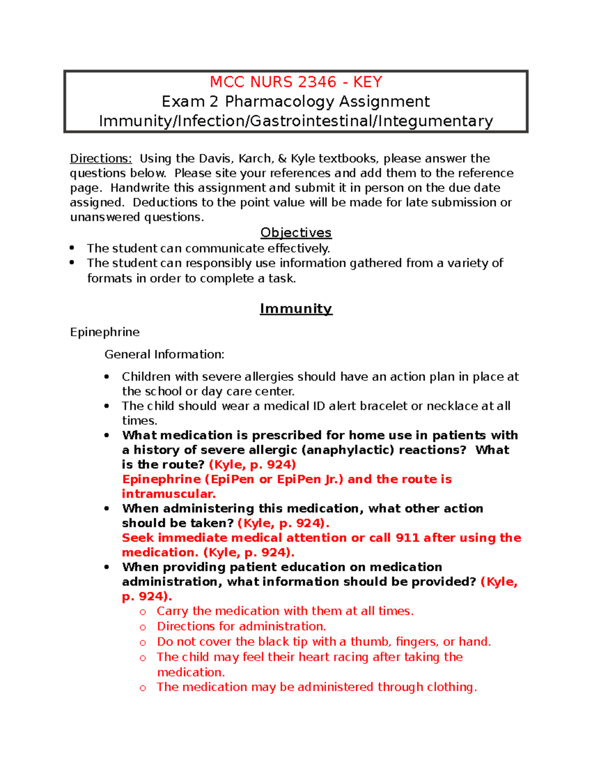 NURS 2346 Pharmacology Exam 2 Key Assignment Answers - Studocu