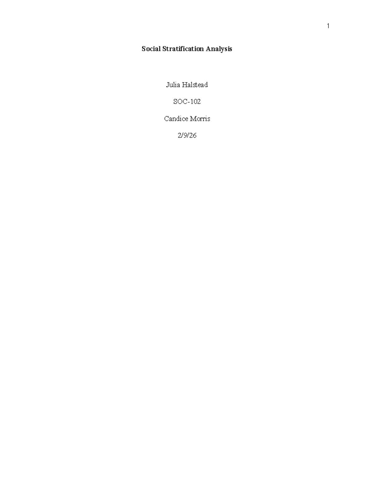 SOC 101: Social Stratification Analysis and Racial SES Disparities ...