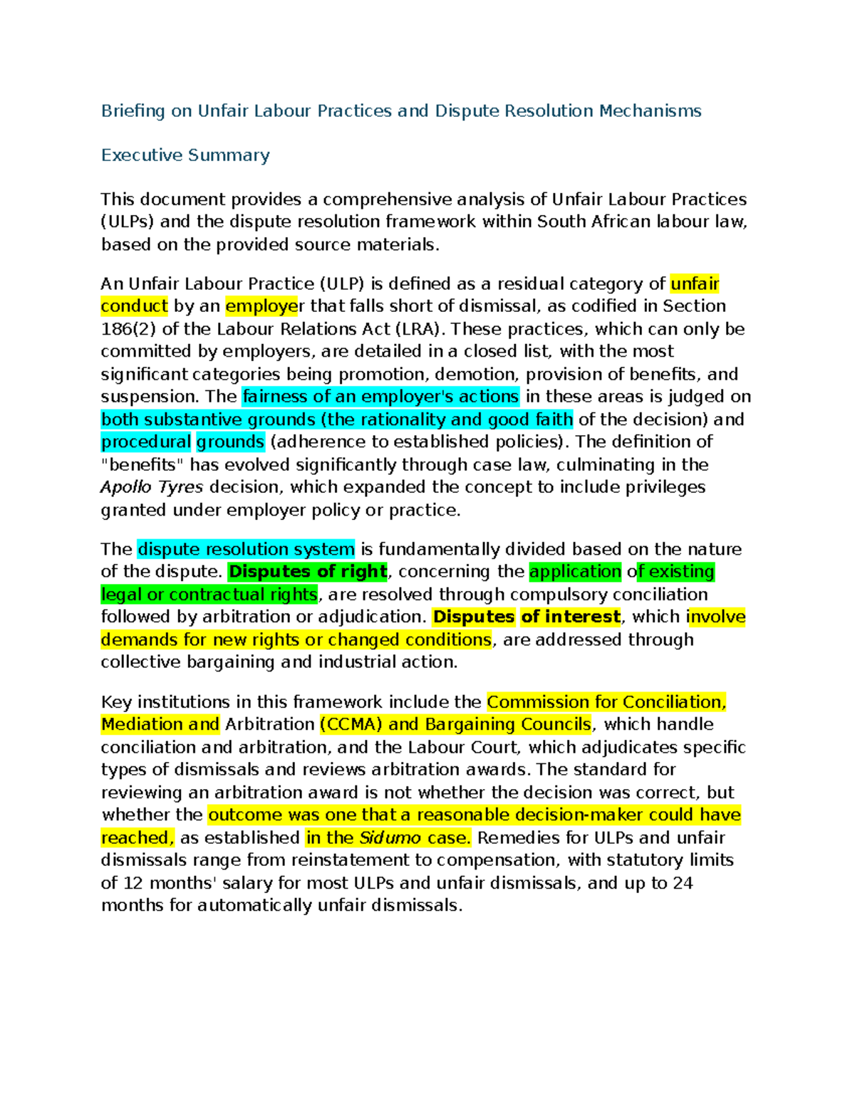 Unfair Labour Practices & Dispute Resolution: A Comprehensive Briefing ...