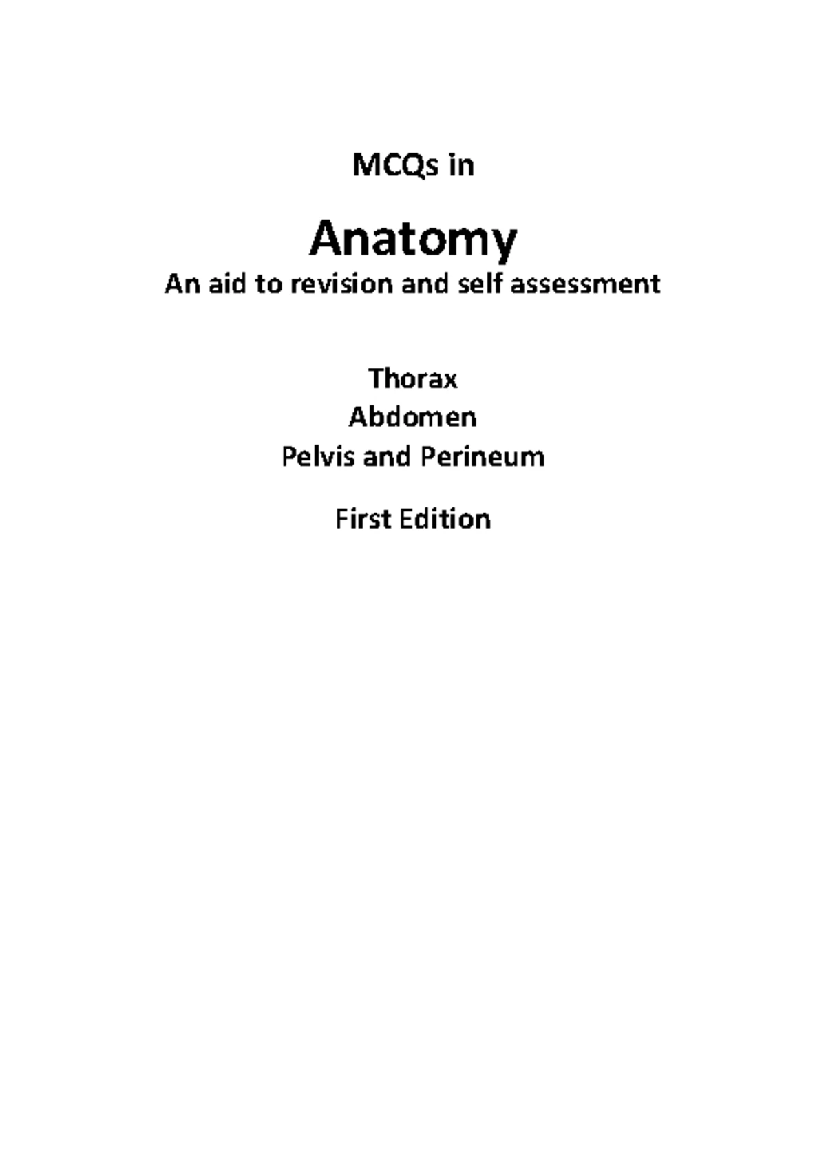 Abdomen MCQs - Practice for Anatomy Course (ANAT 101) - Studocu