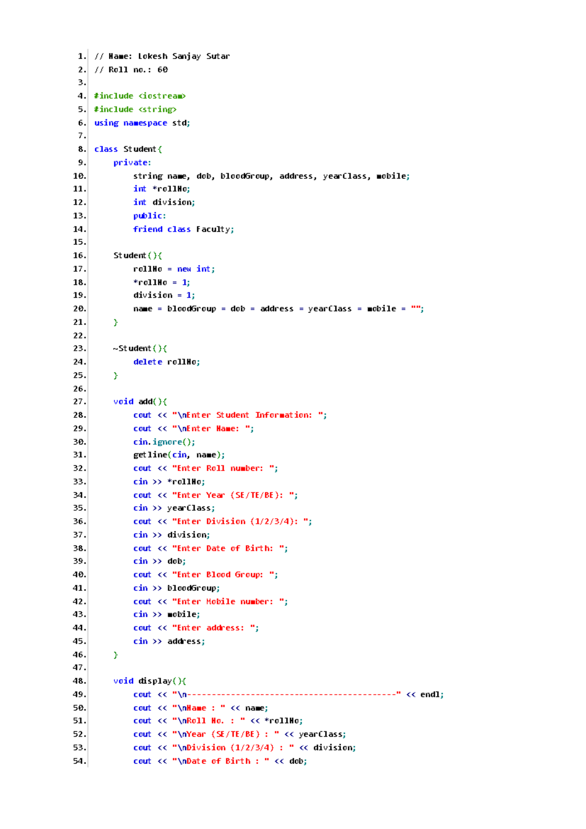 OOP Lab Ass 2 - Oop lab assignment 2 - 1. 2. 3. 4. 5. 6. 7. 8. 9. 10 ...
