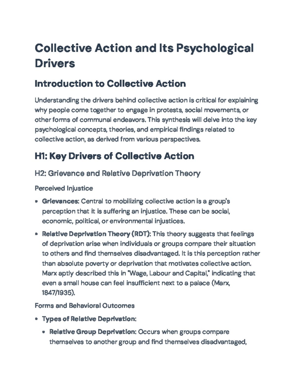 Psychological Drivers of Collective Action: Theories & Dynamics ...