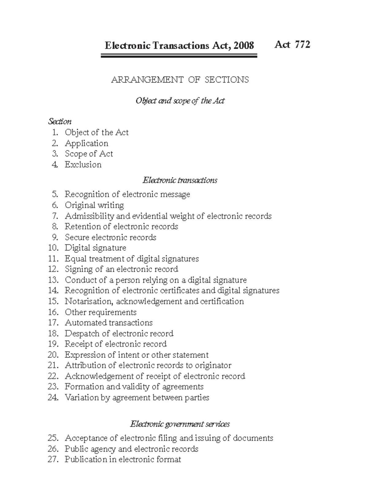 Electronic Transactions Act 772: Comprehensive Overview and Provisions ...