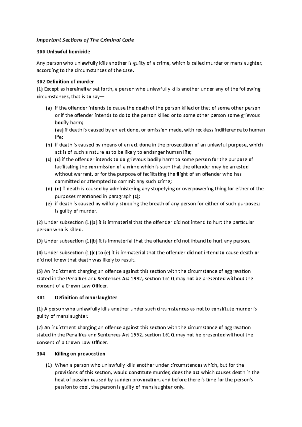 LA2017 - Key Provisions of the Criminal Code Explained - Studocu