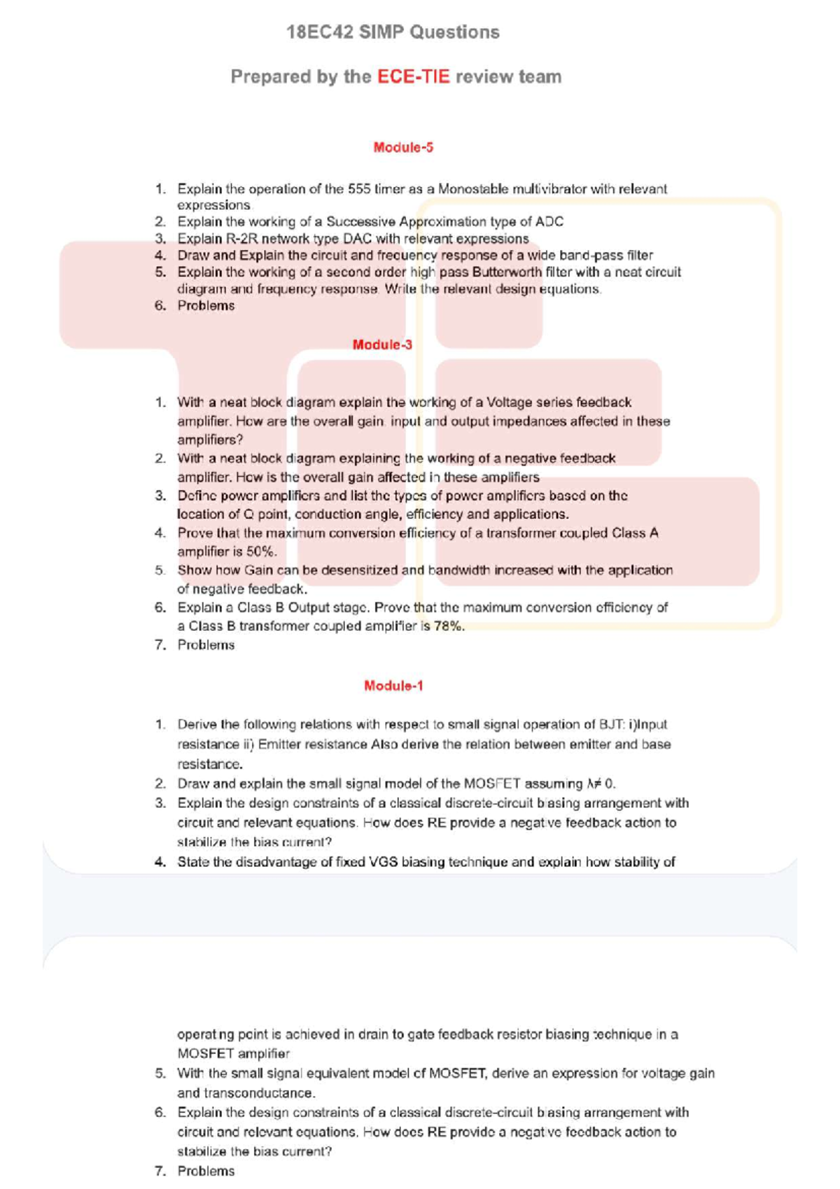 1000011442 - The - 18EC42 SIMP Questions Prepared the review team 1 ...