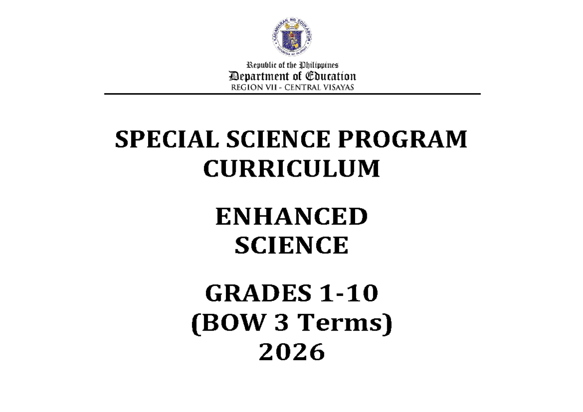 SPS Enhanced Science Curriculum Overview for Grades 3-10 (BOW 2026 ...