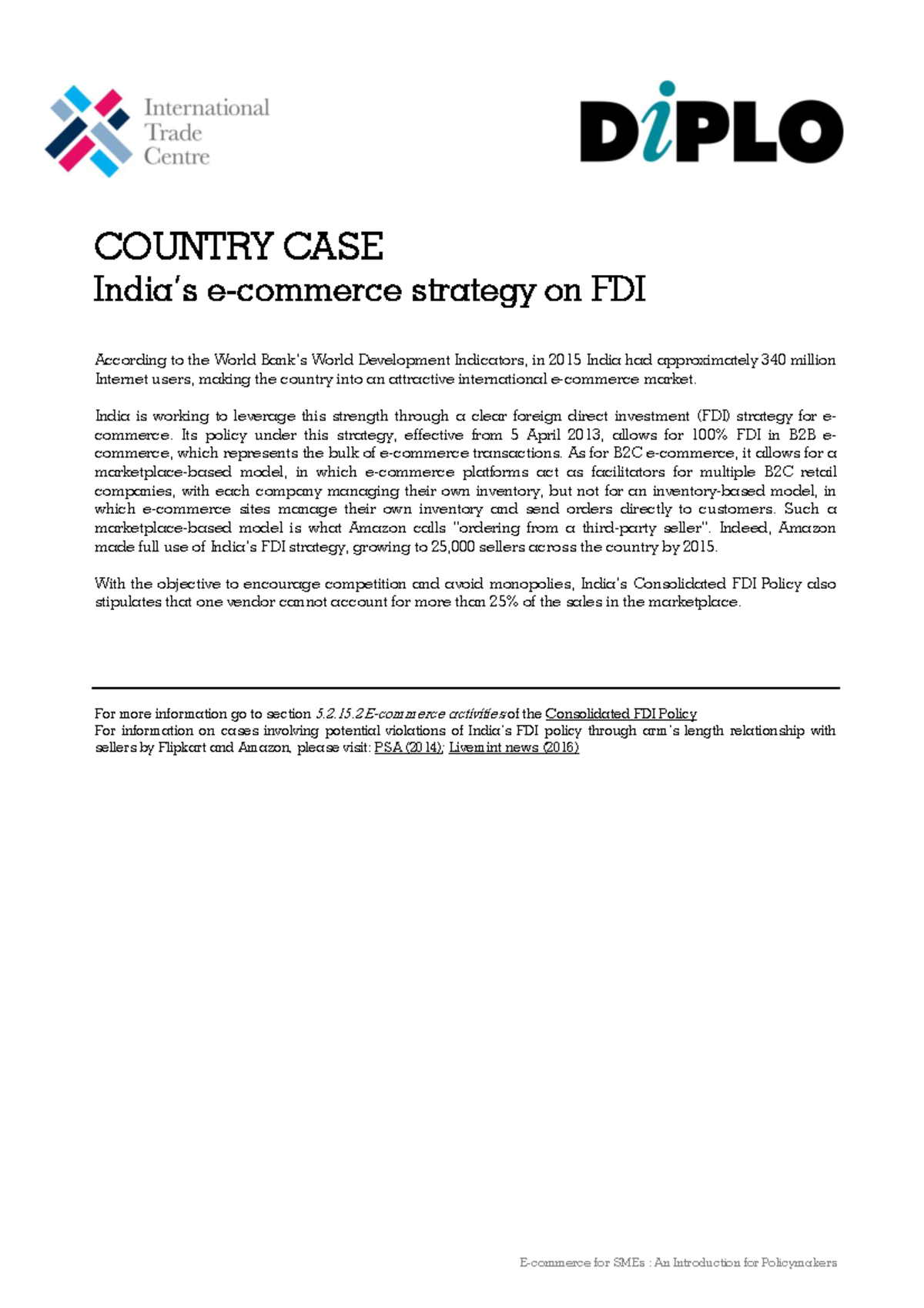 Lecture 3 - India's E-commerce FDI Strategy Case Study - Studocu