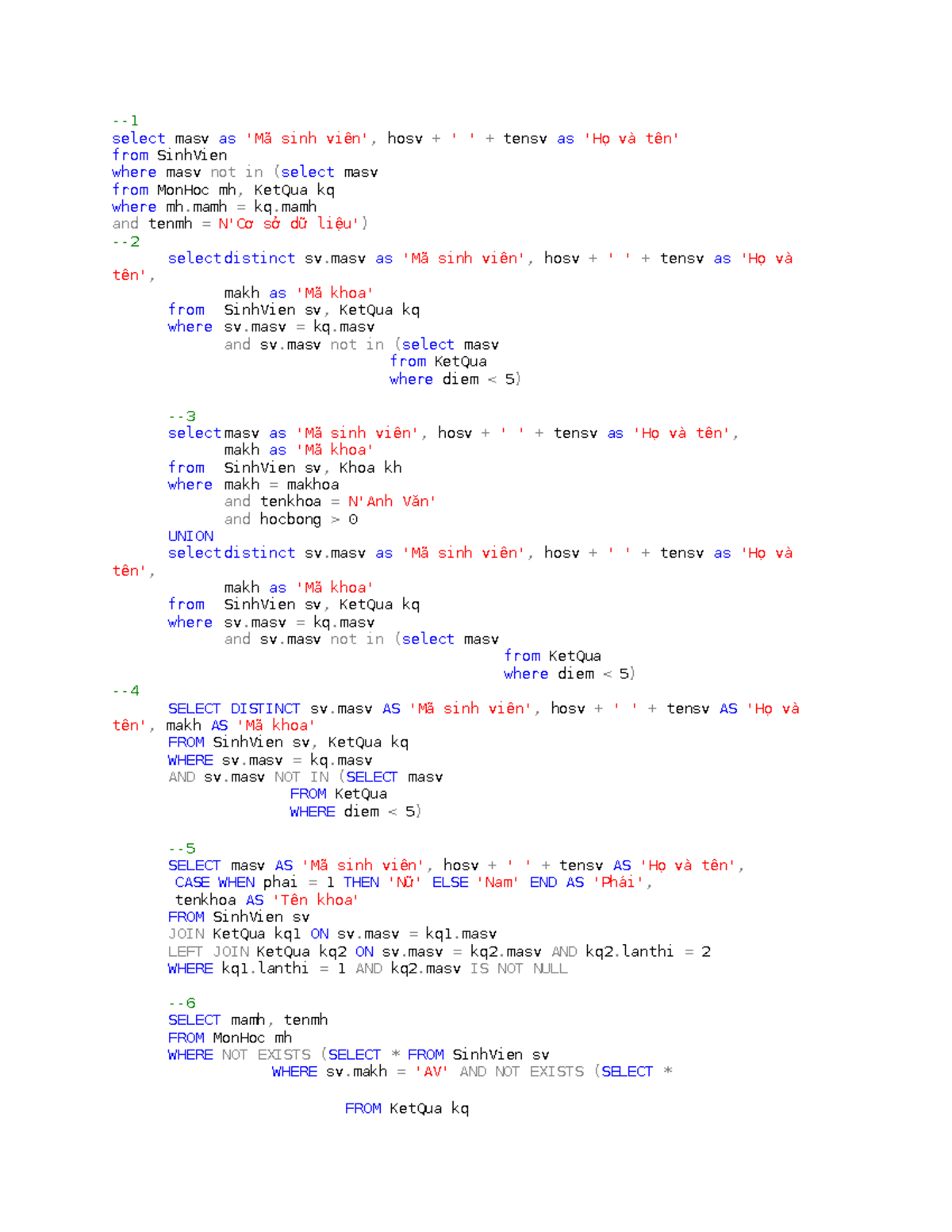 SQL Queries for Student Management - Advanced Programming 2023 - Studocu