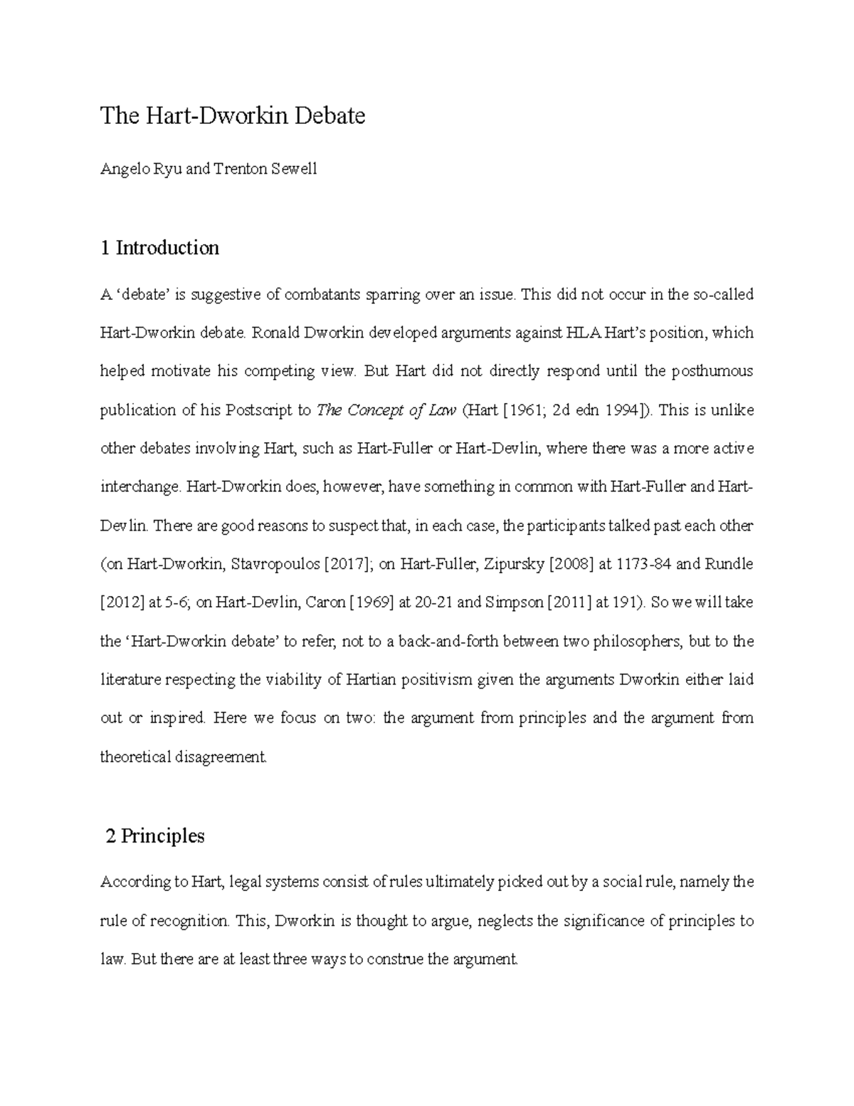 Hart v Devlin Debate: Analyzing Dworkin's Critique of Positivism - Studocu