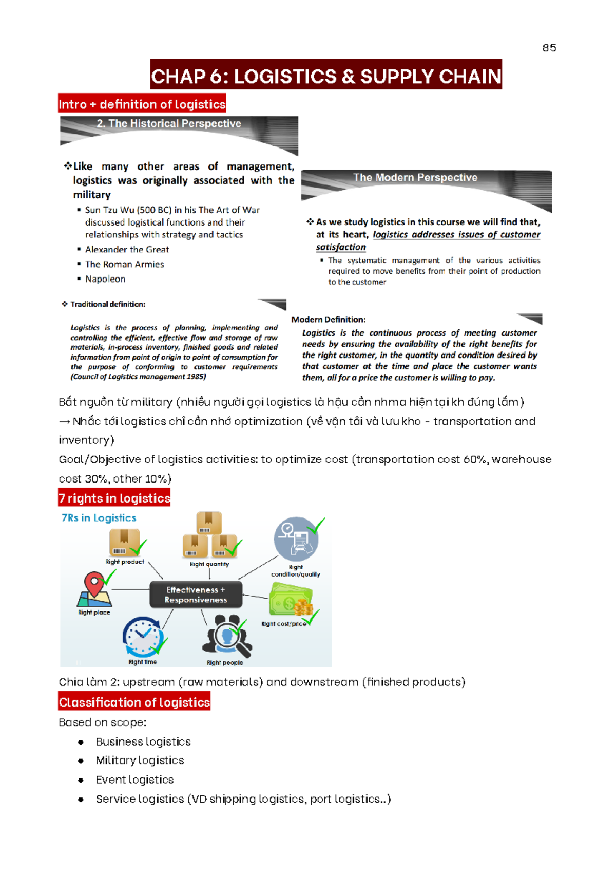 Note Chap 6 Logistics - CHAP 6: LOGISTICS & SUPPLY CHAIN Intro ...