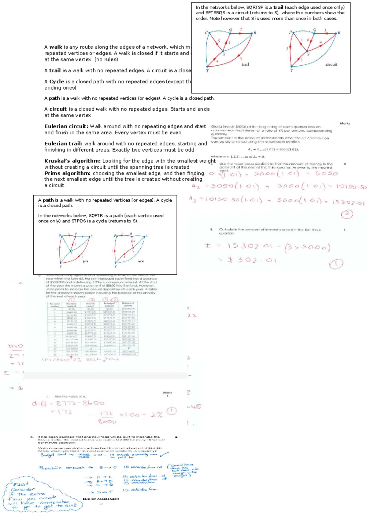 Math Cheat Sheet: Network Walks, Trails, and Circuits - Studocu