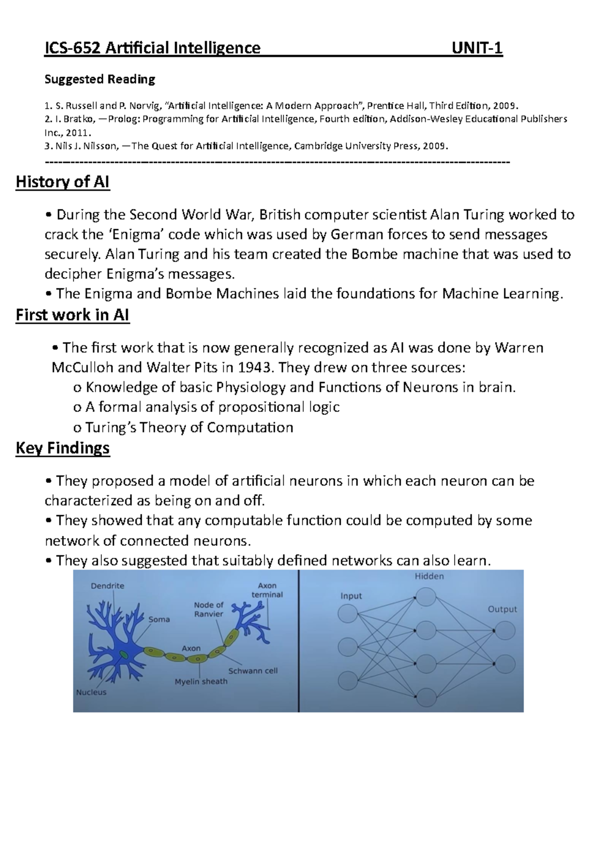 AI Notes UNIT 1 - B.Tech CSE (3rd Year) Overview and Key Concepts - Studocu