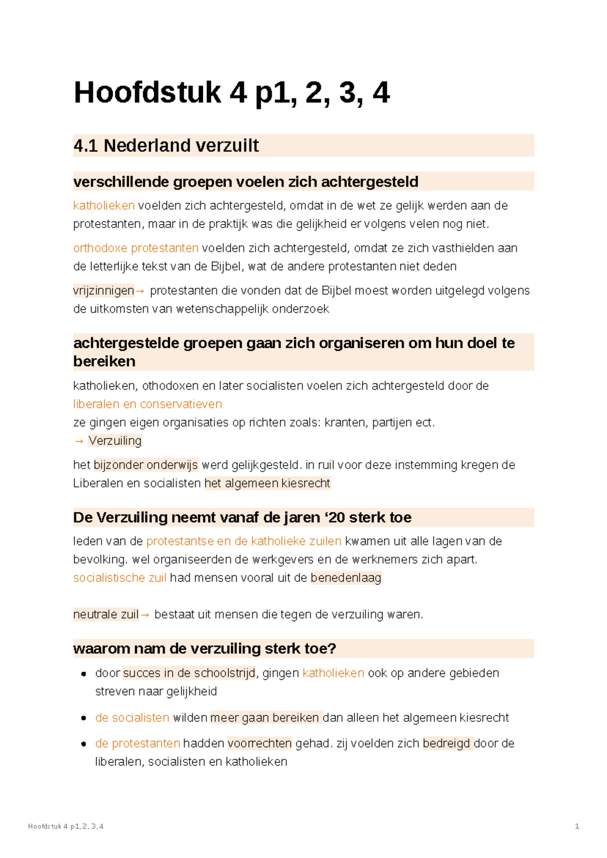F37934 Hoofdstuk 4: Verzuiling en de Groei van de Verzorgingsstaat ...