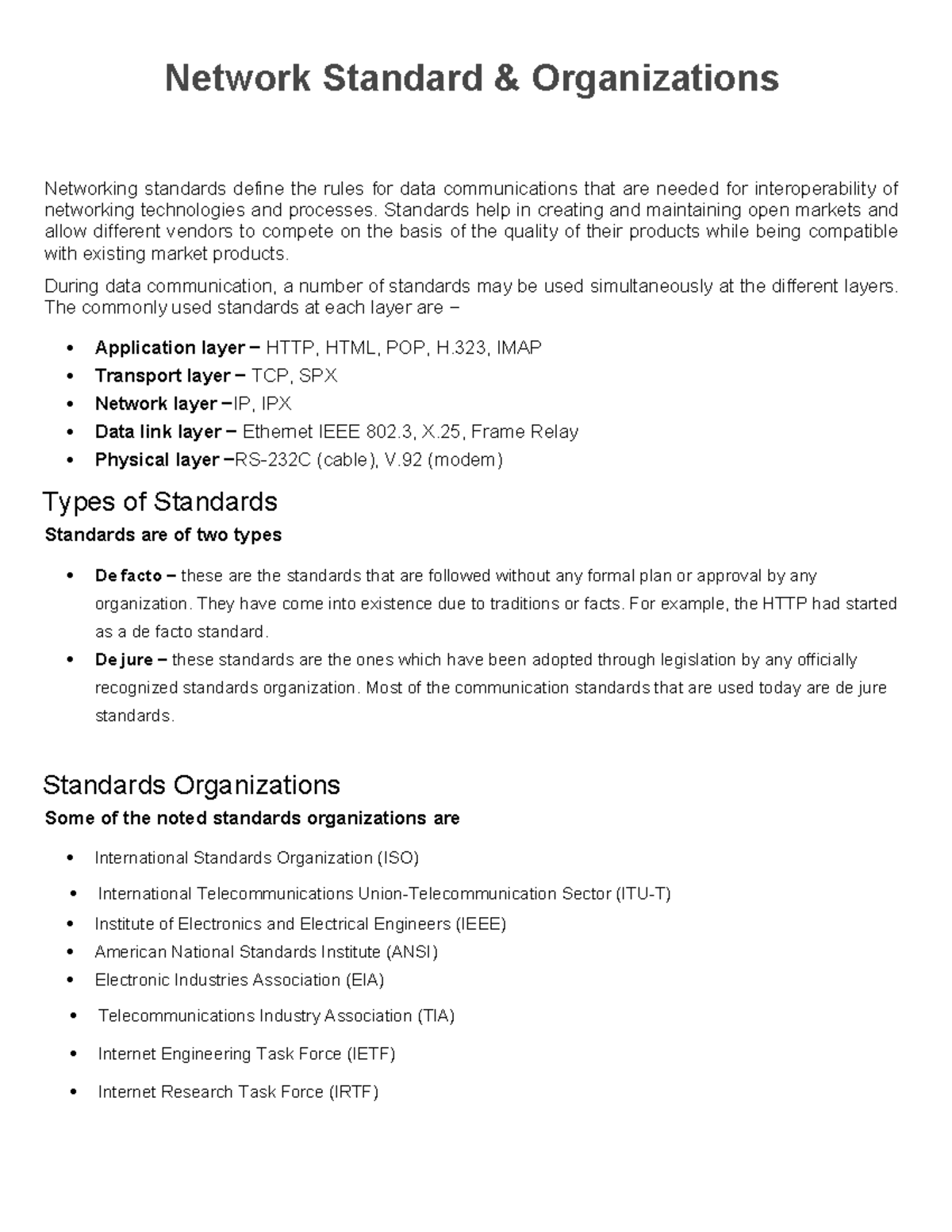 3 Networks Standard AND Organization - Network Standard & Organizations ...
