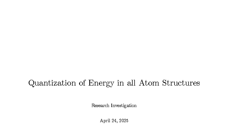 PHYS 301: Research Investigation on Energy Quantization in Atomic ...