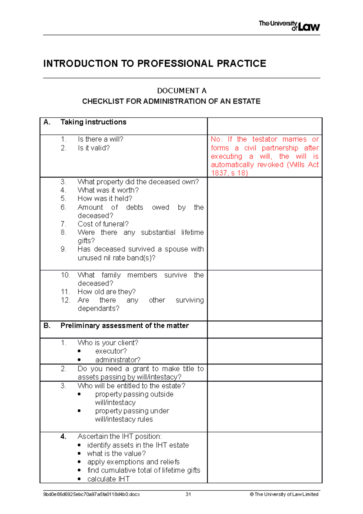 Estate Administration Checklist: A Guide for Executors & Administrators ...