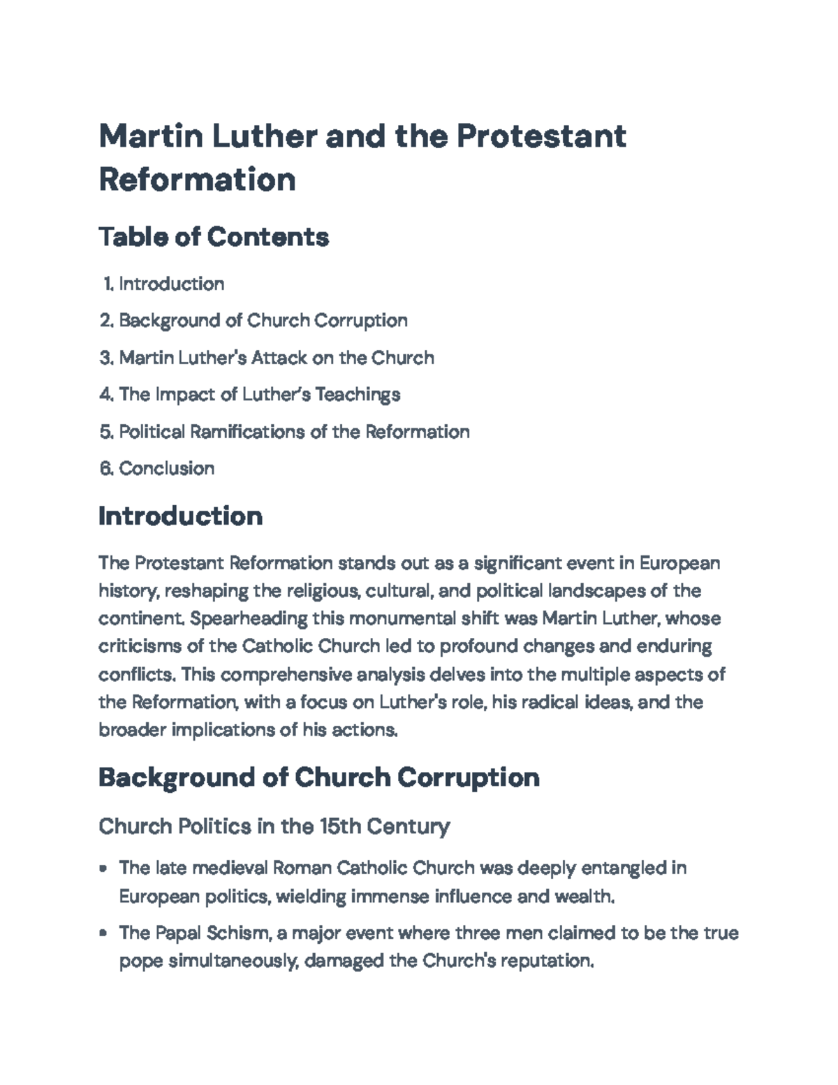 Martin Luther and the Protestant Reformation: Impacts and Legacy ...
