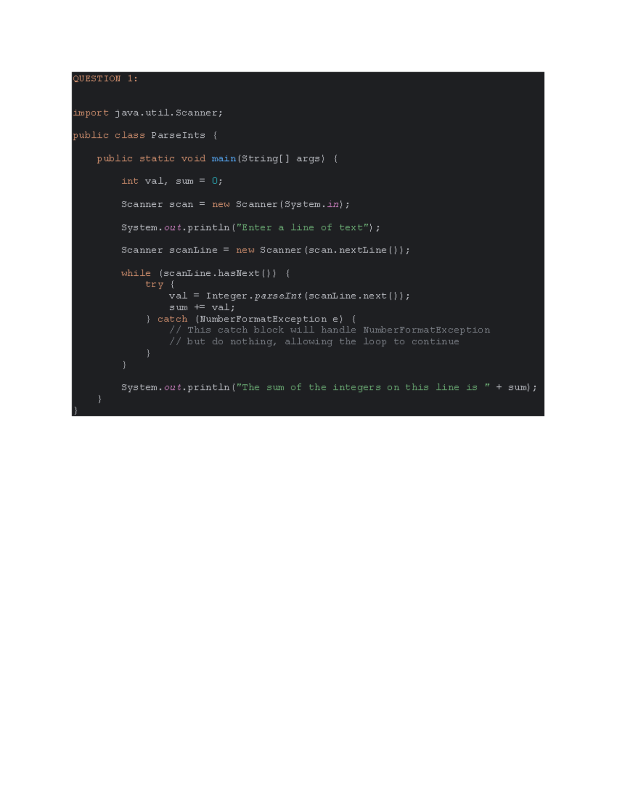 Tutorial 10 - tut 10 - QUESTION 1: import java.util; public class ...