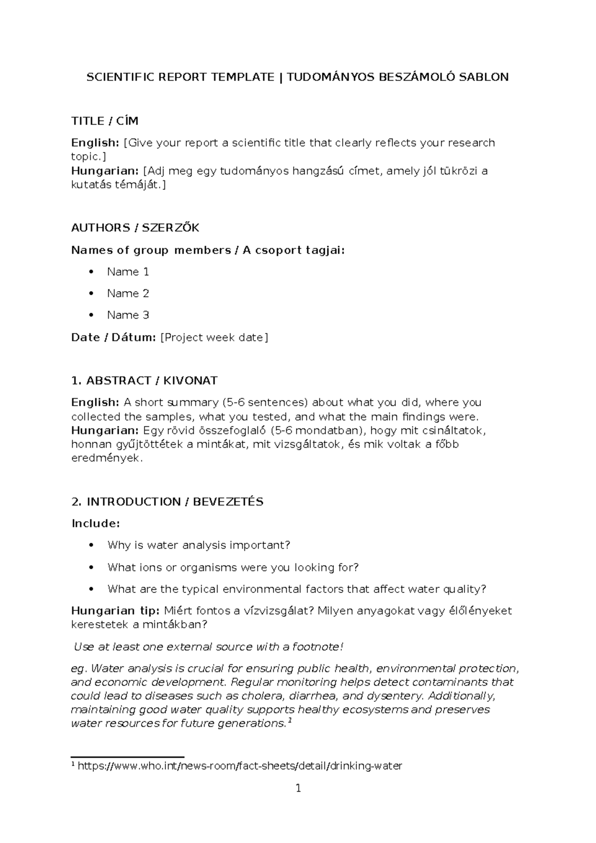 Scientific Report Template (SCI 101) - April 2025 - Studocu