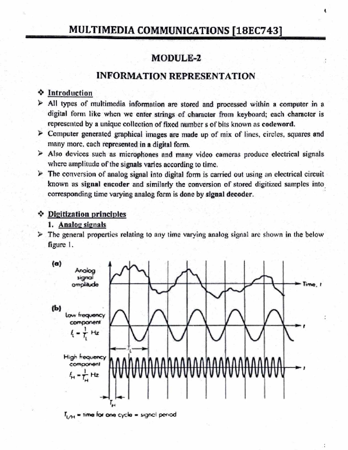 Module 2 MMC: Multimedia Communications and Information Representation ...