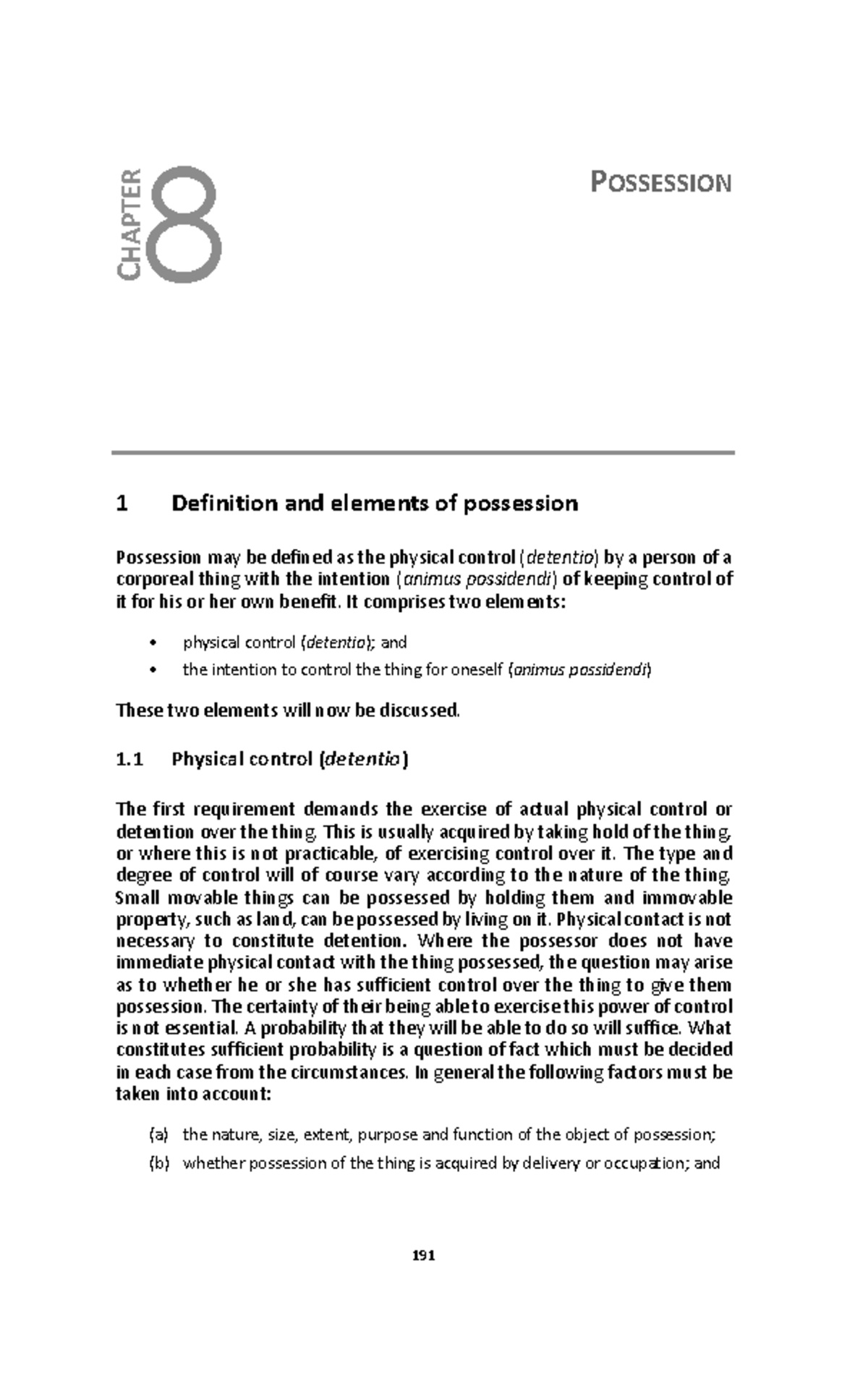 Chapter 8: Possession - Definition, Elements, and Legal Implications ...