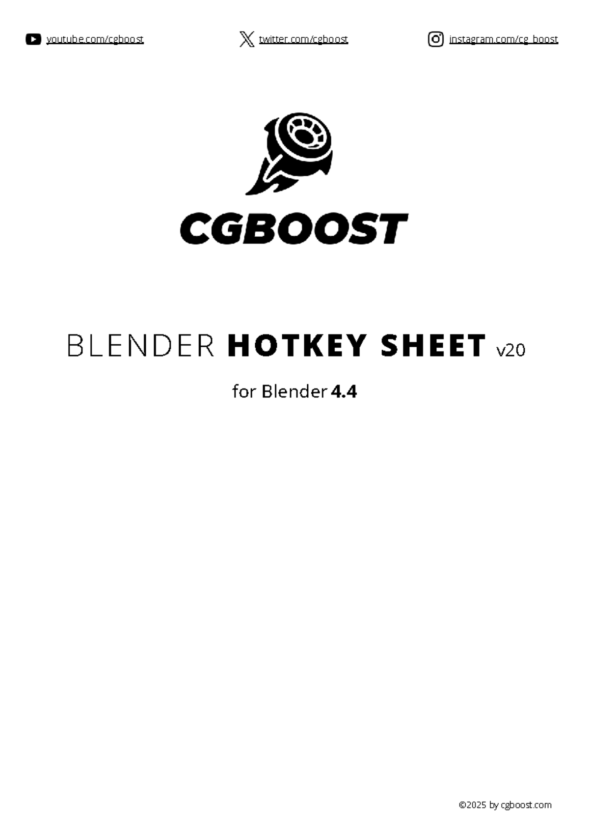 Blender 4.4 Hotkey Reference Sheet for Efficient Workflow - Studocu
