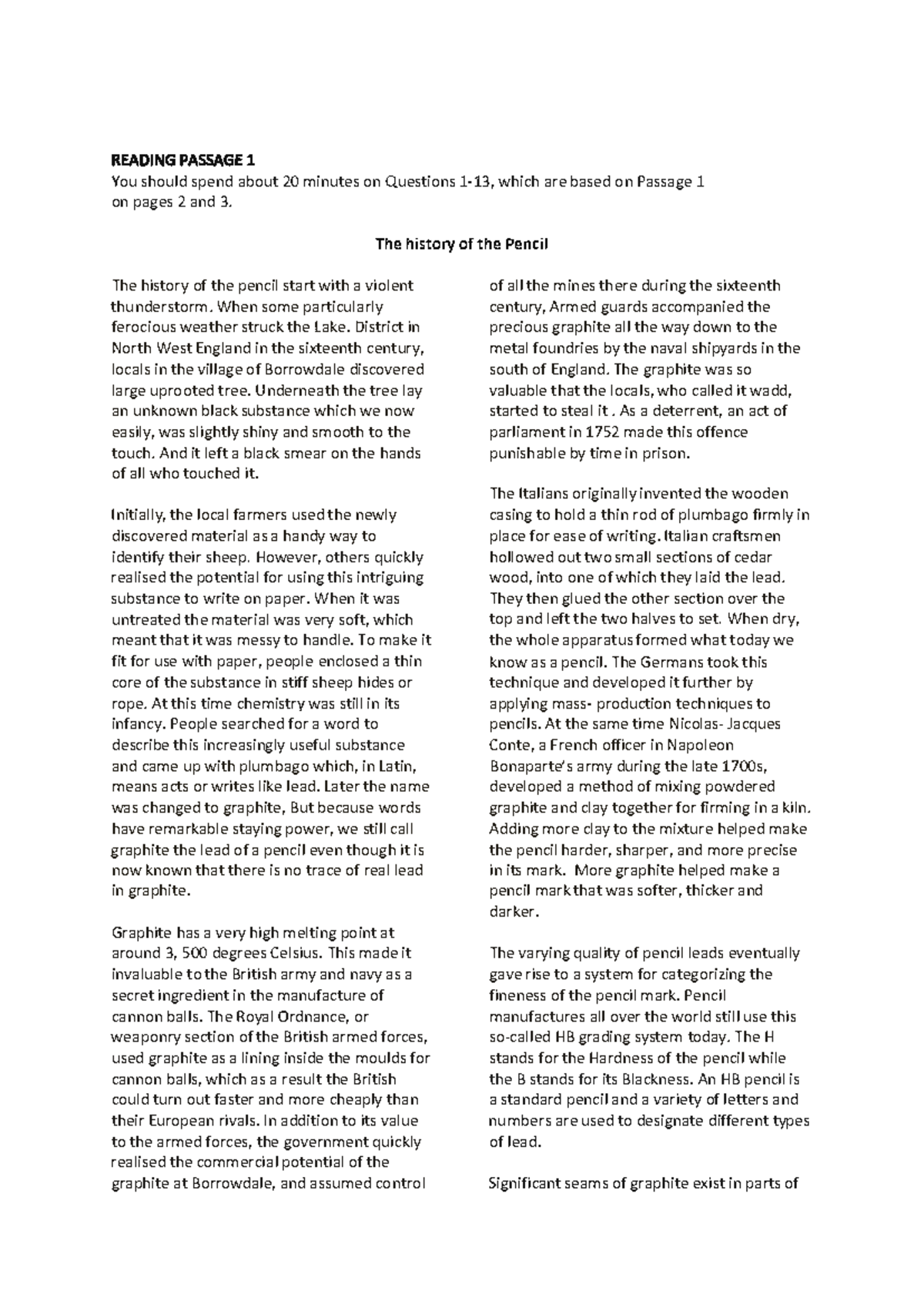 Test 4 - Reading Passages Analysis and Questions - Studocu