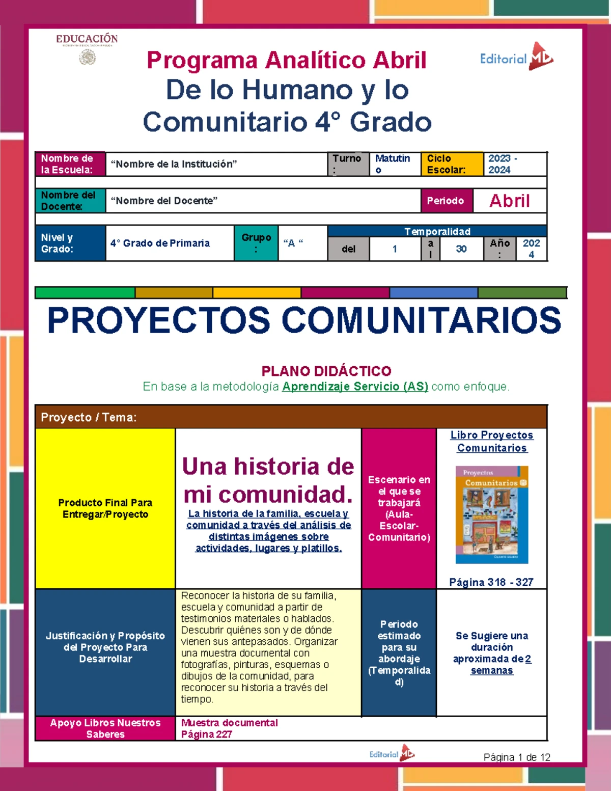 Planeación de Proyectos Didácticos para 1° SEM19 (Enero 2025) - Studocu